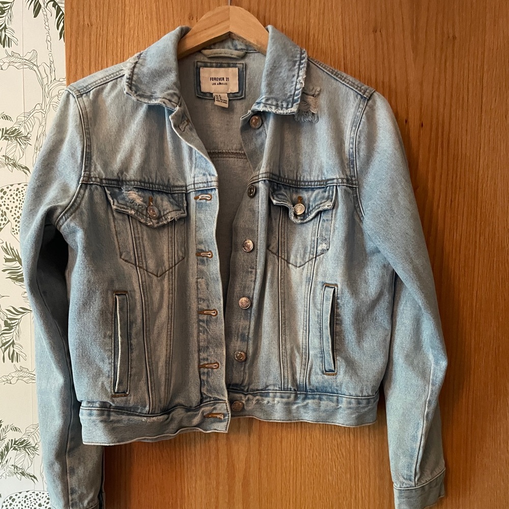 Forever 21 Light Wash Blue Denim Jacket